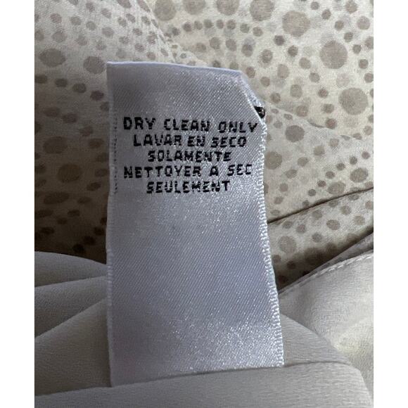 Calvin Klein Beige Silk Lined Circle Print Short Skirt Size 12 Asymmetric Tiered - Picture 5 of 5